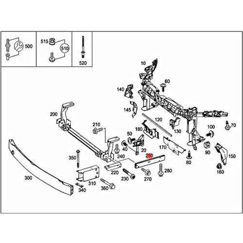 Mercedes W246 B Class Subframe Extension - 2466280129 Second Hand