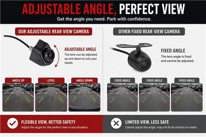 Adjustable Universal Rear View Camera with Wide-Angle Lens