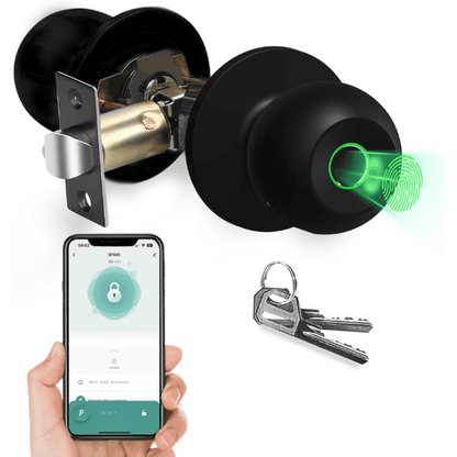 Fingerprint Smart Door Knob - Tuya Black
