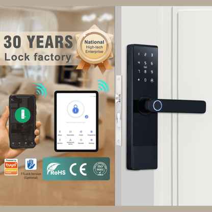 Tuya WiFi Fingerprint Intelligent Door Lock Upgrade 2025
