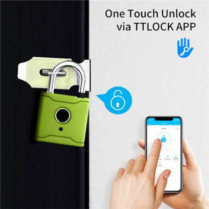 Bluetooth Smart Padlock Fingerprint Lock Keyless with TTlock App - Black 60mm