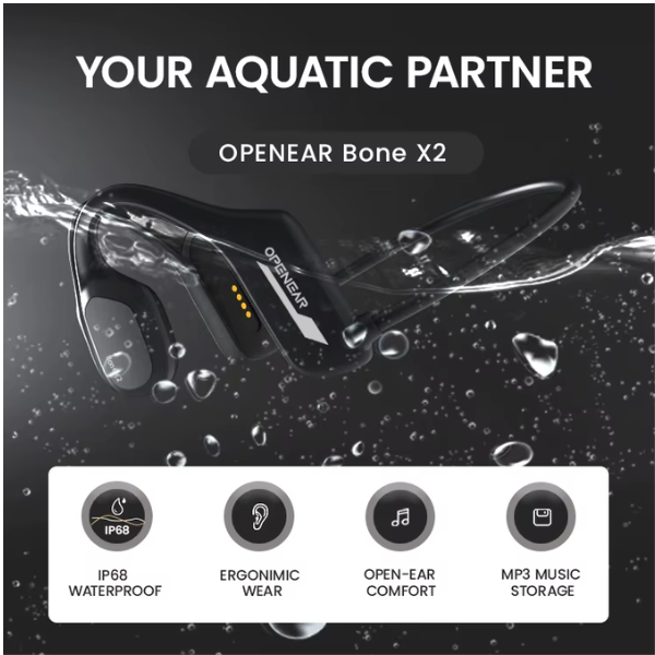 Openear Bone X2 IP68 Waterproof Bone Conduction Bluetooth Headphones