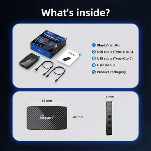 Play2Video Pro All in One Multimedia Adapter - Wired to Wireless Carplay Android Auto