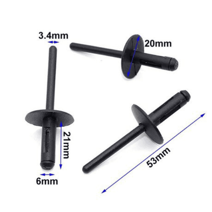 Rivet Clips for Car Bumper Universal - Set of 5