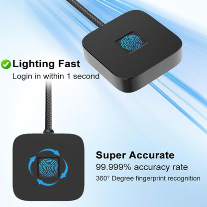 Portable USB Fingerprint Reader – 360-Degree Touch Recognition for PC & Laptop with Hello