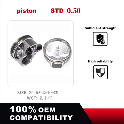 Single Piston & Rings compatible with Volkswagen & Audi 1.8T (STD) - 06L107065BD/ 06L107065F