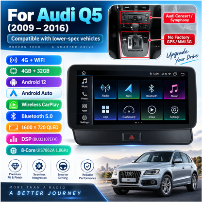 Audi Q5 09 -16 Android 10.25" GPS Navigation with Carplay/Android Auto