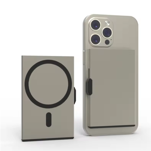 Magsafe RFID Anti Theft Magnetic Aluminum Card Holder Wallet - Silver