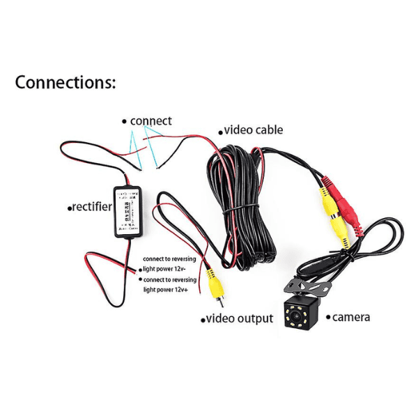 2V DC Power Relay Capacitor Rear Camera Filter Connector Rectifier
