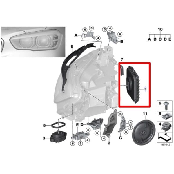 BMW LED Headlamp Control Unit – 3 Series F30 / 4 Series F36 – 63117457875