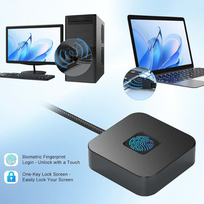 Portable USB Fingerprint Reader – 360-Degree Touch Recognition for PC & Laptop with Hello