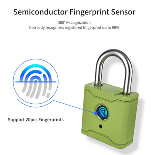 Bluetooth Smart Padlock Fingerprint Lock Keyless with TTlock App - Black 60mm