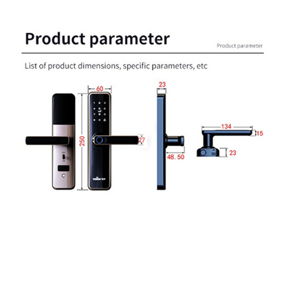 Smart Biometric Door Lock 2024 Model - Universal Side