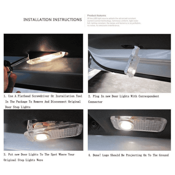 Audi Car Door LED Logo Lights  - Set of 2