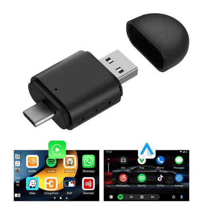 2-in-1 Mini Wireless USB Car Play and Android Auto