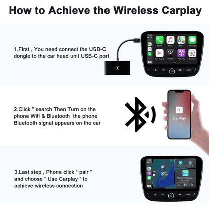 Wired To Wireless Apple CarPlay Android Auto Dongle for Cars from 2016+