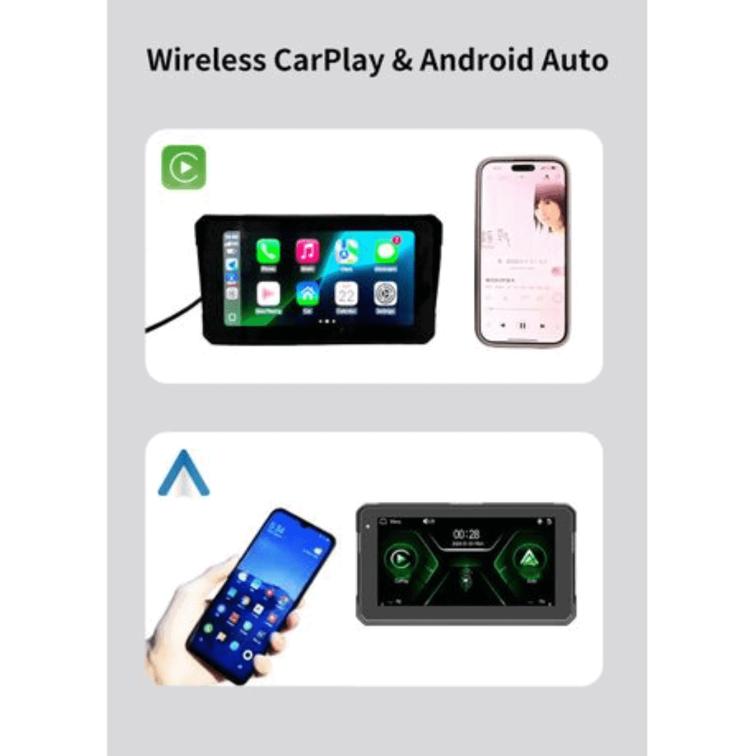 Motorcycle DVR 6.25″ Display – Wireless CarPlay, Android Auto, GPS