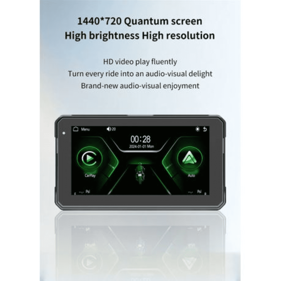 Motorcycle DVR 6.25″ Display – Wireless CarPlay, Android Auto, GPS