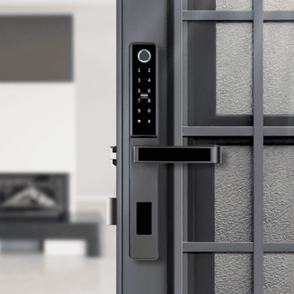 Smart Biometric Door Lock for Aluminum Doors - Black Color