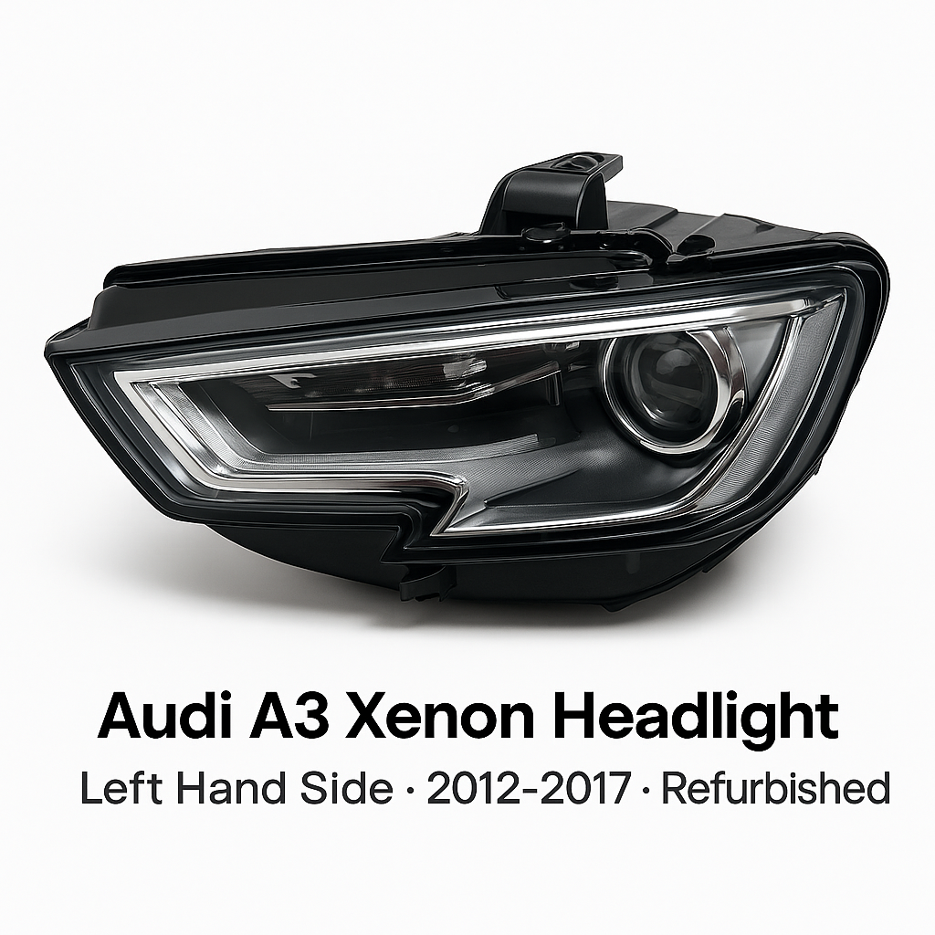 Audi A3 Xenon Headlight Left Side (Refurbished OEM) - 8V0941005D