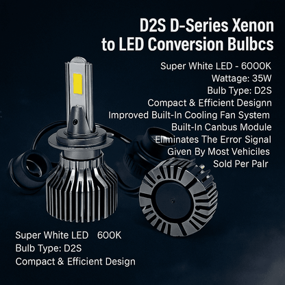 D2S 6000K D-Series LED Bulbs - Set of 2