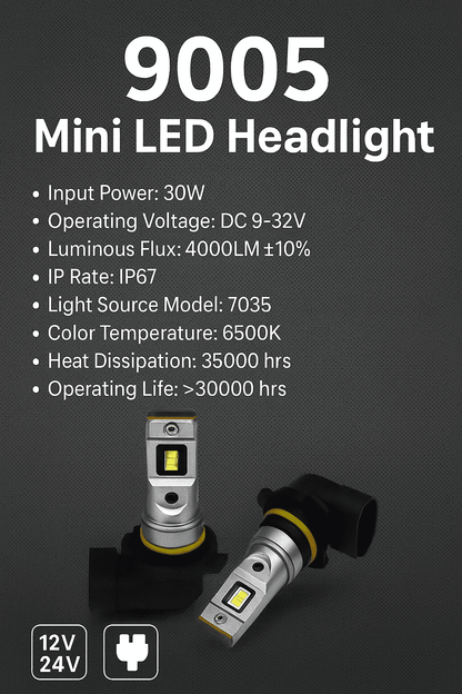 J7 LED 9005 Headlight Bulbs - Set of 2