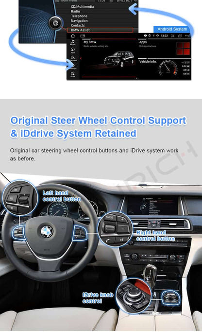 10.25'' Android 13 Navigation for BMW 5 F10 F11 F18 (2011-12) CIC Carplay Android auto