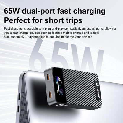 72W GaN Ultra-Slim Fast Charger with Digital Display