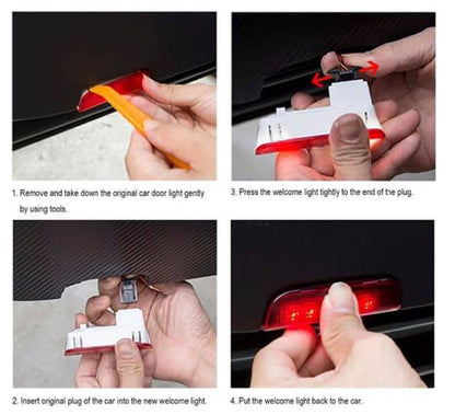 Mercedes W204 LED Car Door Logo Lights - Set of 2