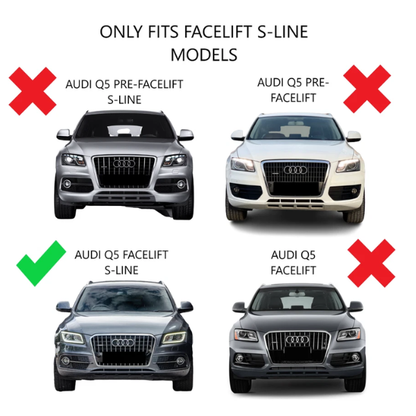 FRONT BUMPER FOG LIGHT GRILLE FOR AUDI Q5 S-LINE 2013 - 2017 (RIGHT SIDE) - 8R0807682S