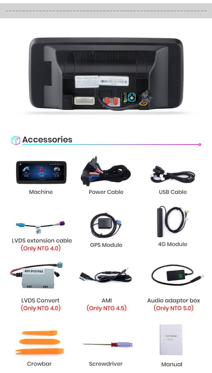 Mercedes A Class W176 10.25" Android Navigation Infotainment System with Carplay and Android Auto NTG 4.5