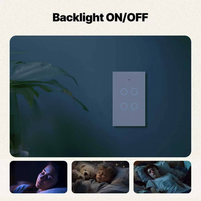 MOES Smart Touch Light Switch BLK,Tuya and WiFi Enable 2B UPGRADED 2026