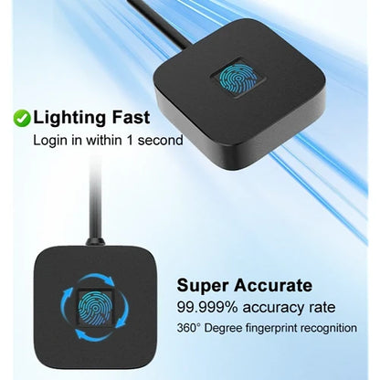 Portable USB Fingerprint Reader – 360-Degree Touch Recognition for PC & Laptop with Hello