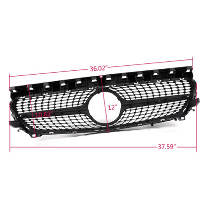 Mercedes Benz W117 CLA Class 2014-2016 Diamond Black Front Bumper Grill - 1178801503
