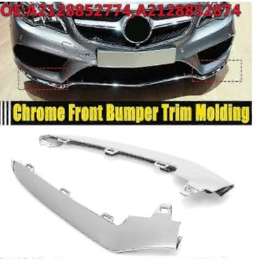 Chrome Trim Molding for Front Bumper Left Side - W212 E-Class E350 (2014-2016) - Part Numbers A2128852774
