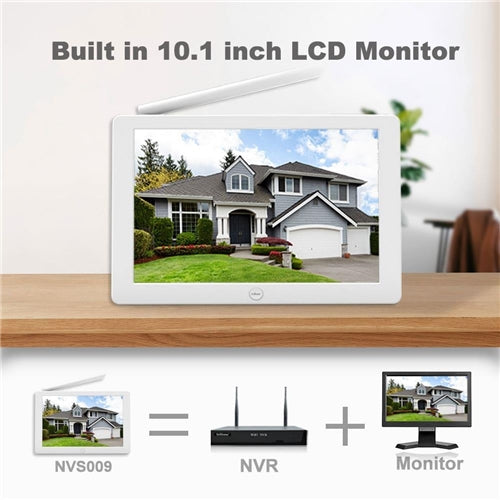 4-Channel Wireless CCTV System with 10.1″ LCD Monitor & Two-Way Audio (New Model)