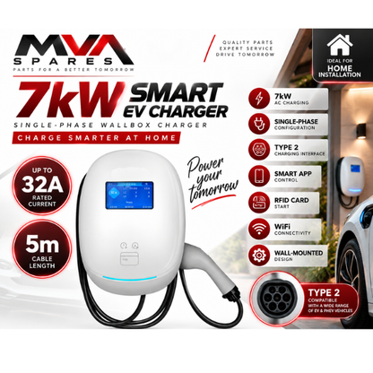 Home EV Charger Wall-Mounted 7kW– Single Phase