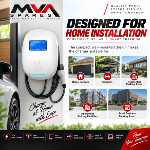 Home EV Charger Wall-Mounted 7kW– Single Phase
