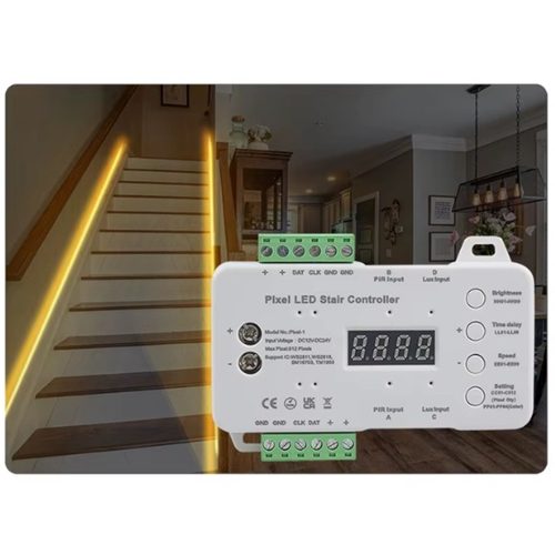 Smart RGB Step Light Controller  Human Sensor Chasing Effect  12–24V DC - Kit