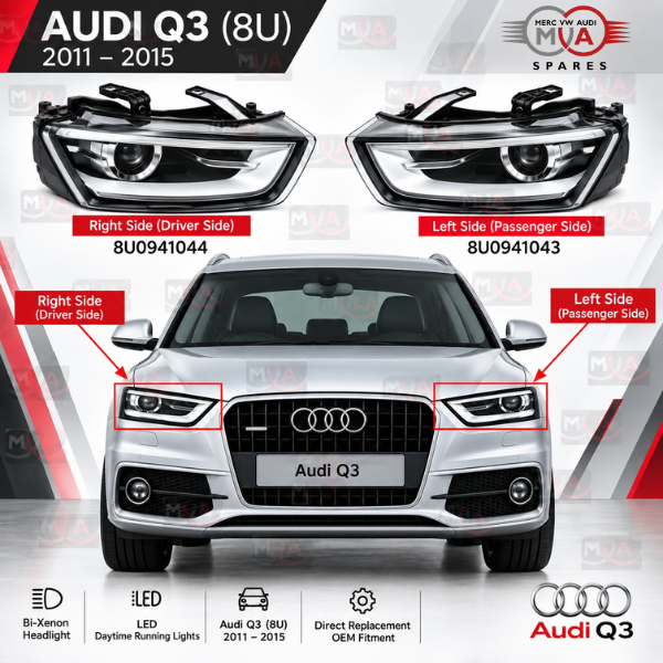 Audi Q3 8U Headlight (2011-2015) Right - 8U0941044