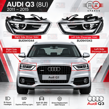 Audi Q3 8U Headlight (2011-2015) Right - 8U0941044